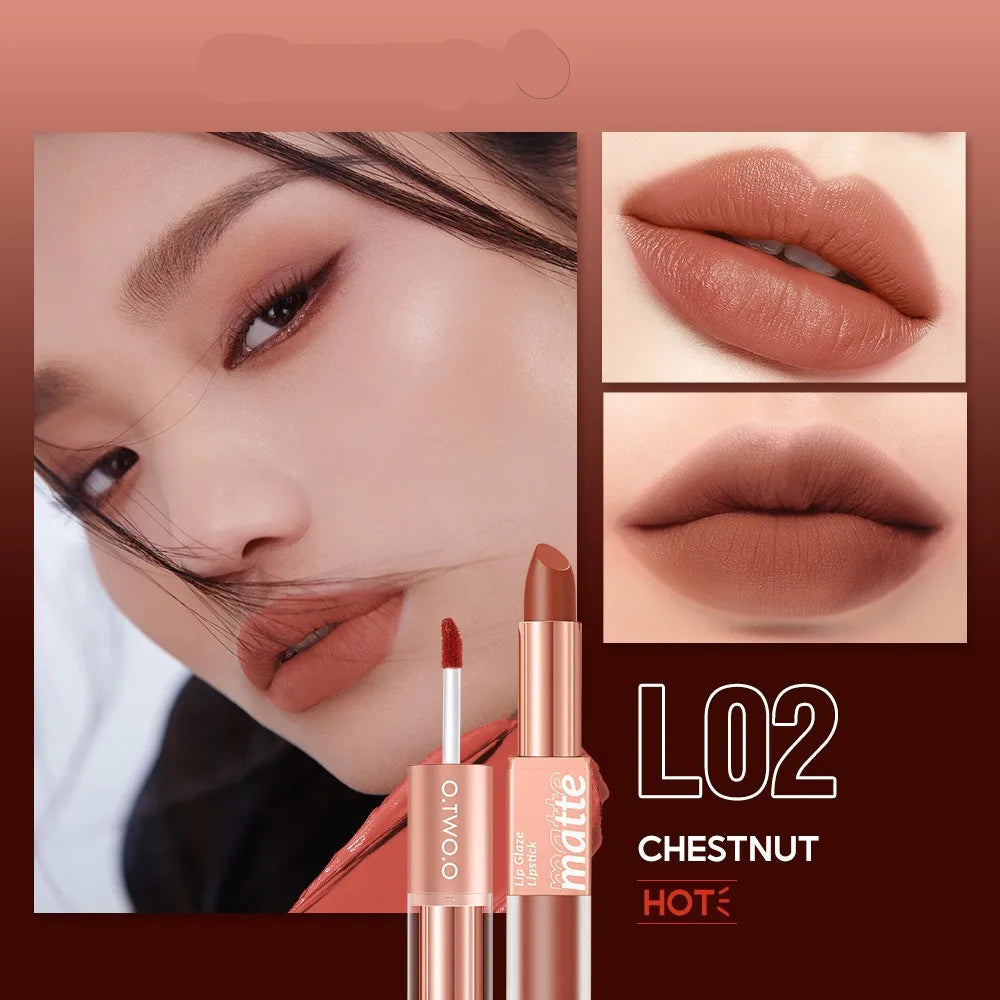 2in1 Matte Gloss Waterproof Lipstick