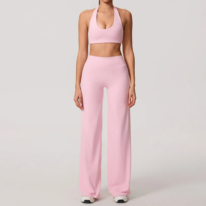 Hearuisavy Backless Halter Yoga Set