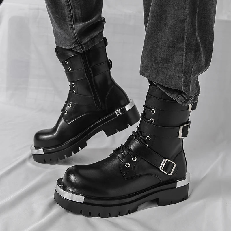 PU High Top Chelsea Boots