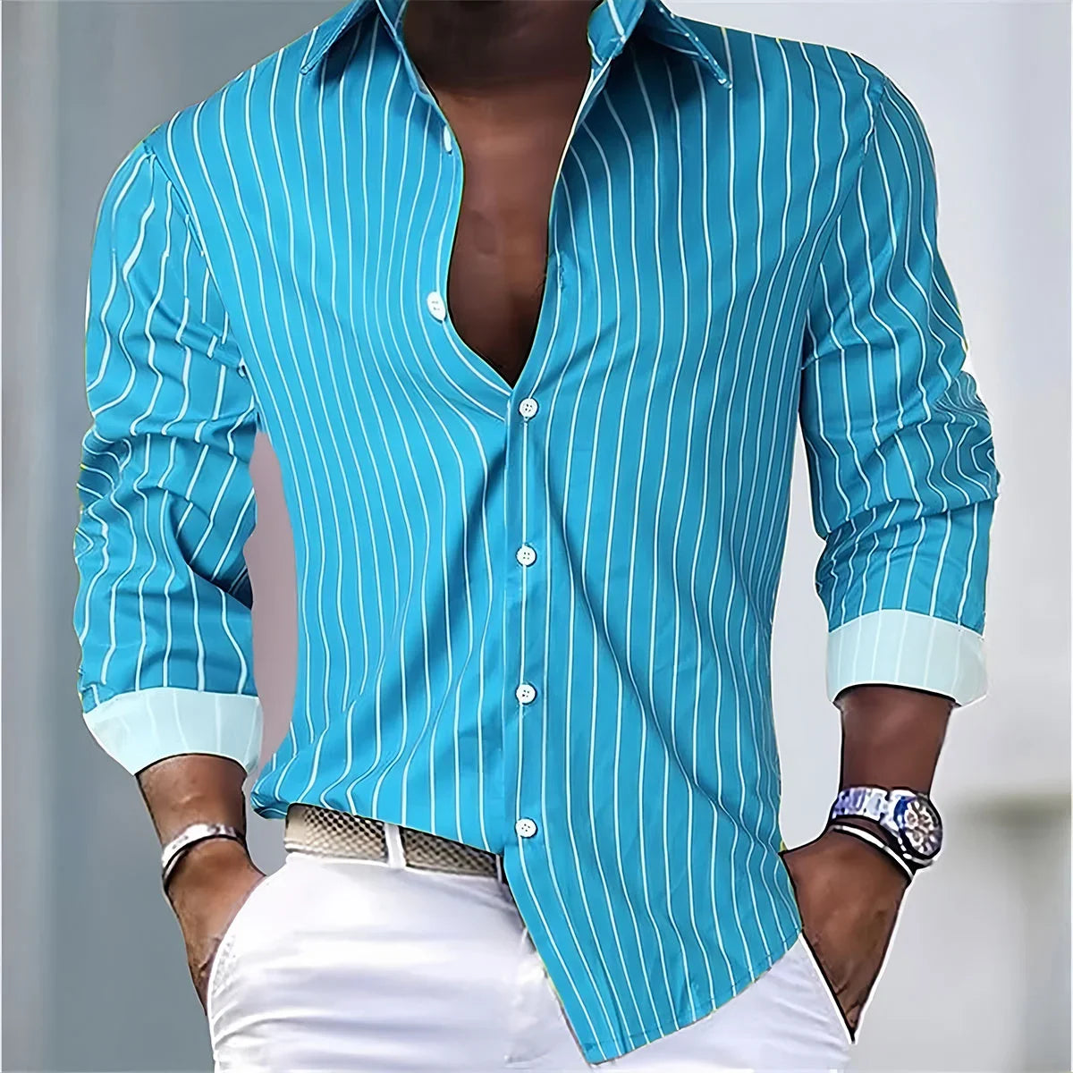 Striped Office Dress Shirt