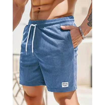 Corduroy Striped Textured Casual Shorts