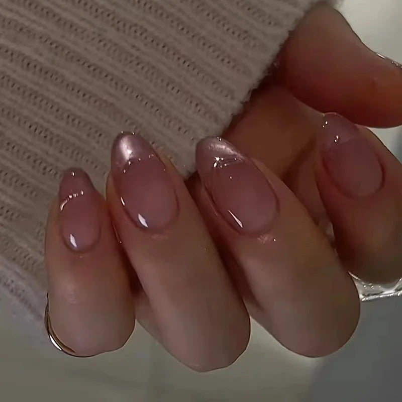 Wine Red Almond Press On Nails