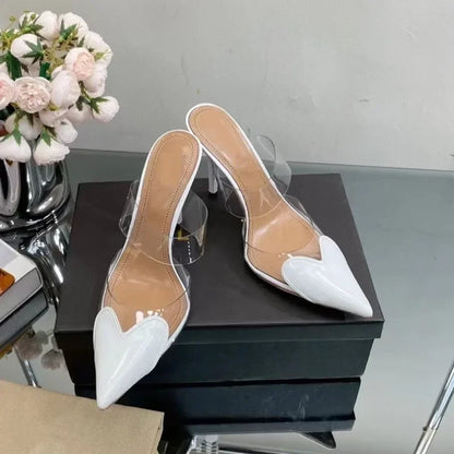 Transparent Heart Mules