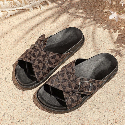 Platform Patchwork Slippers