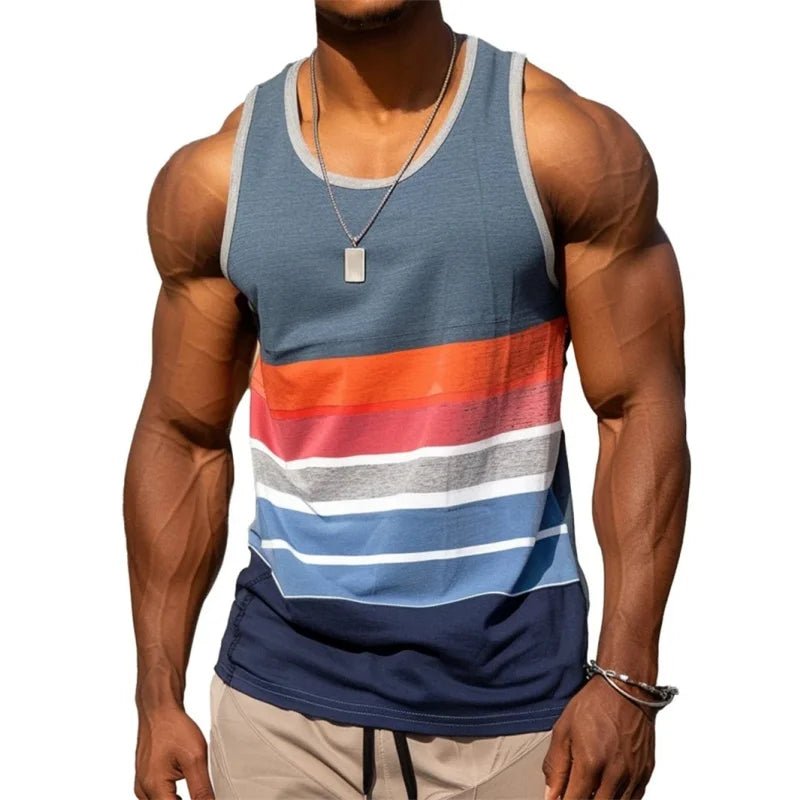 Color Block Striped Tank Top