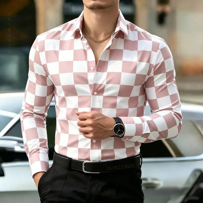 Men Smart Casual Business Shirt