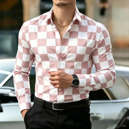 Men Smart Casual Business Shirt