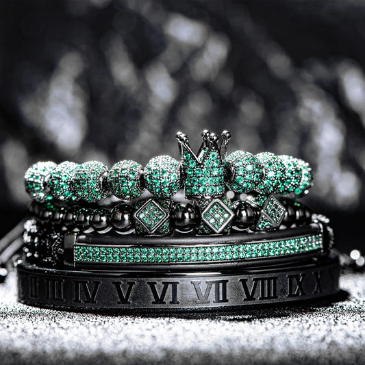 Trendy Gold-Plated Crown Charm Bracelet