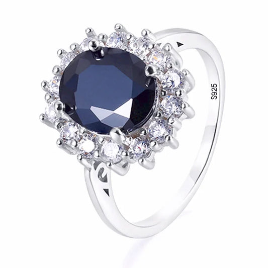 Oval Zircon Silver Ring