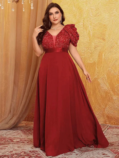 Plus Size Sparkling Evening Gown