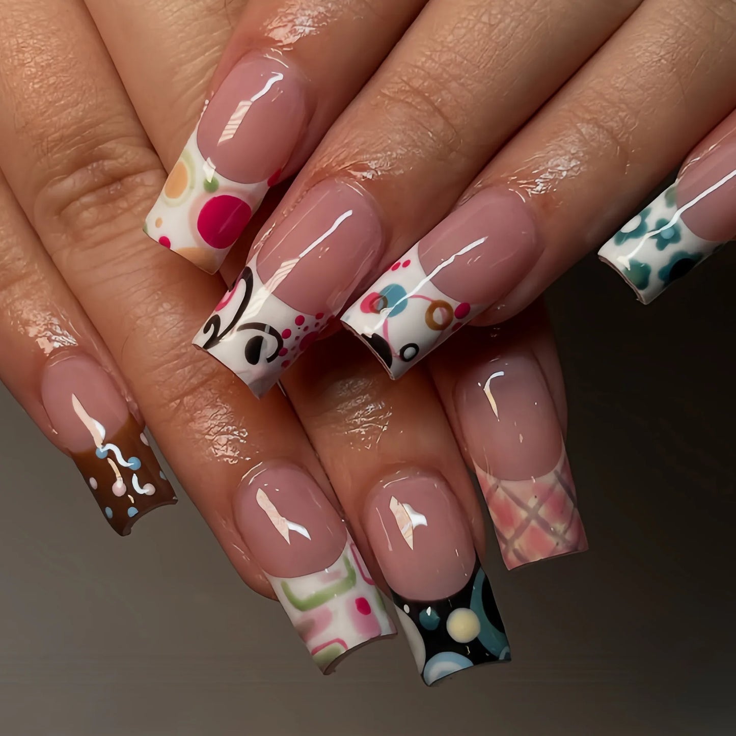 Glossy French Press On Nails