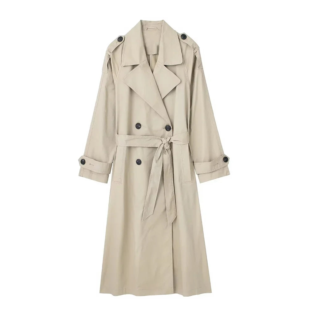 Belted Double-Breasted Trench Coat