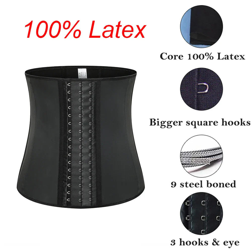 9-Steel-Bone Underbust Latex Waist Trainer