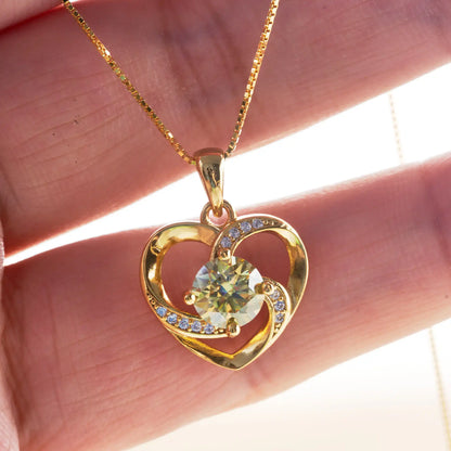 Moissanite Heart Necklace