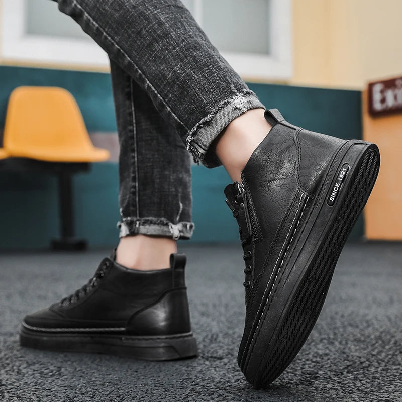 Leather Autumn Winter Boots