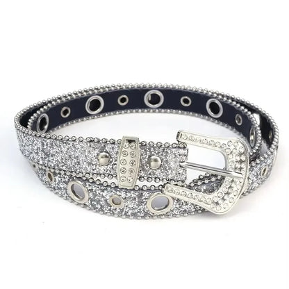 Rhinestone PU Belt