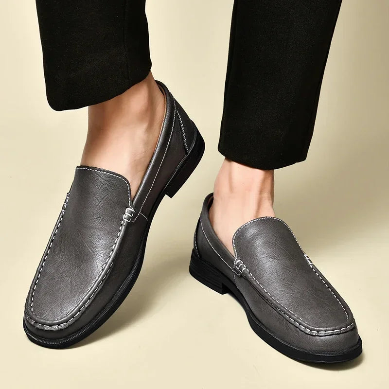 Leather Slip On Shoes Style