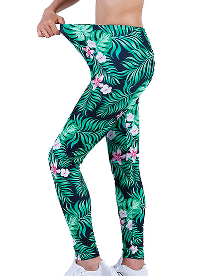 Floral Print High-Waist Jeggings