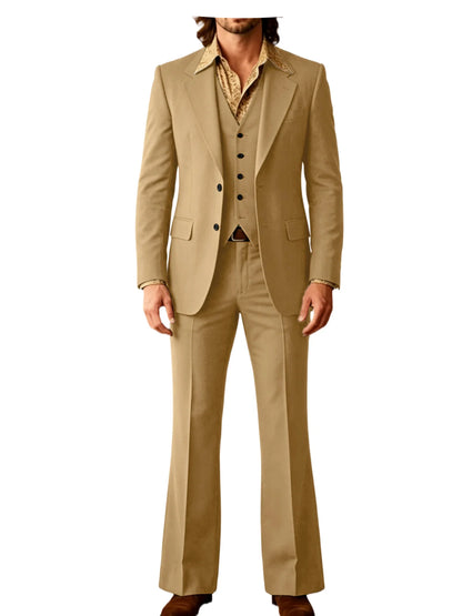 Retro Bell-Bottom Three-Piece Suit