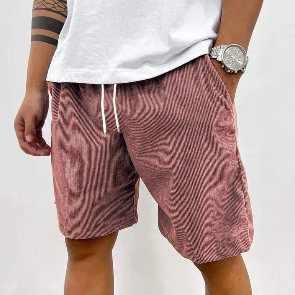 Corduroy Drawstring Casual Shorts