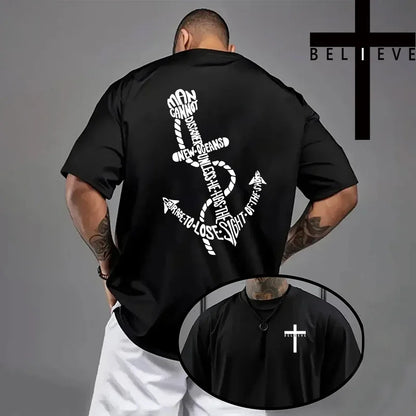 Jesus Cross Print Cotton Tee