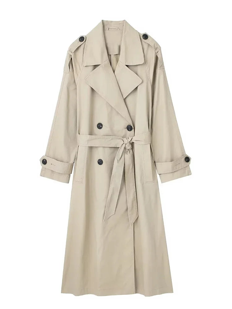 Belted Double-Breasted Trench Coat