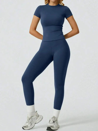 Short Sleeve Leggings Yoga Set
