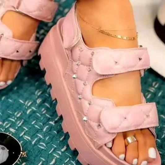 Rivet Gladiator Platform Sandals