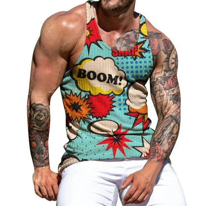 Bodybuilding Singlet Print Vest