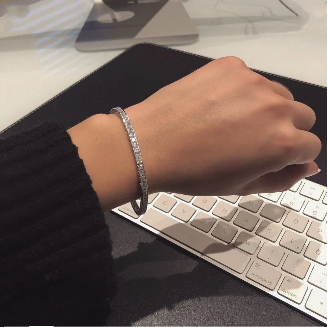 Handmade 4mm Square Diamond Bracelet