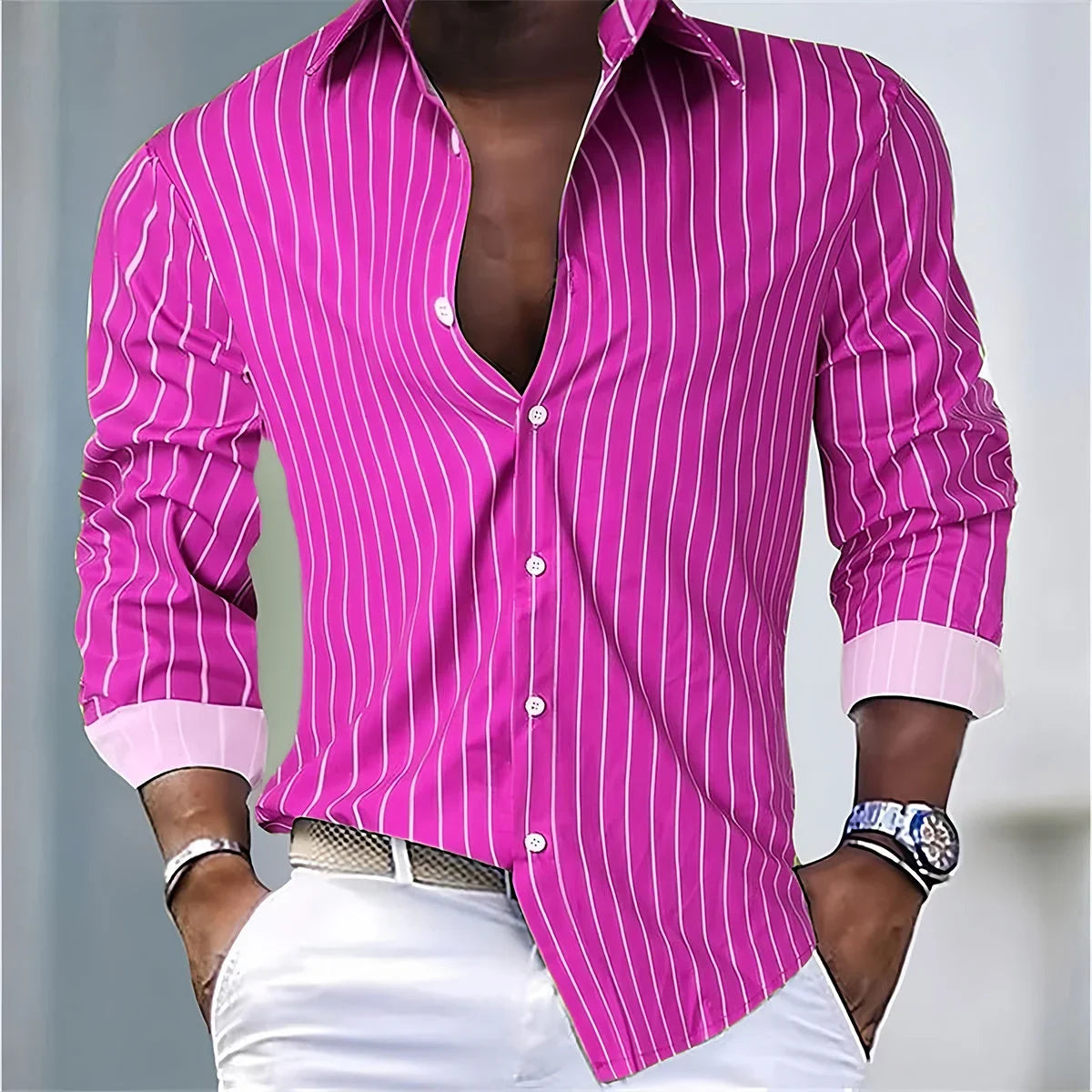 Striped Office Dress Shirt
