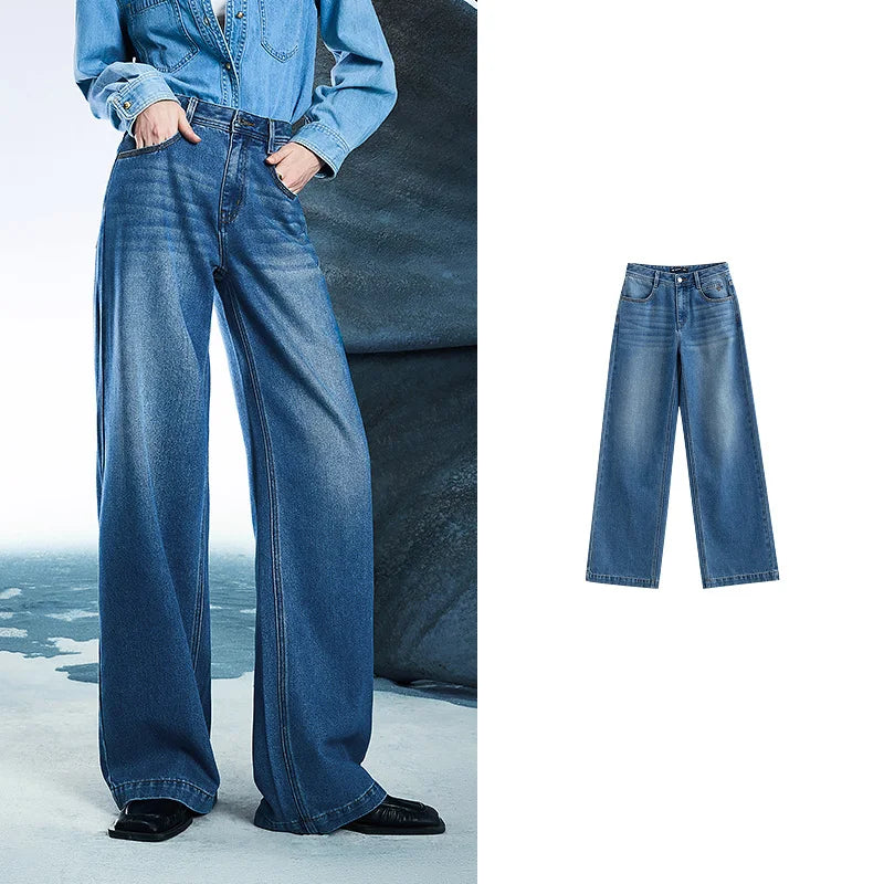 Toyouth Mid-Waist Wide-Leg Jeans
