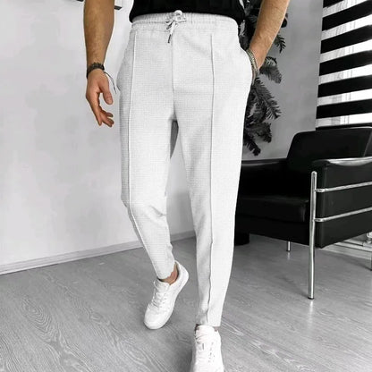 Knitted Drawstring Slim Casual Trousers