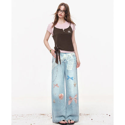 Elfsack Sea Shell Print Jeans