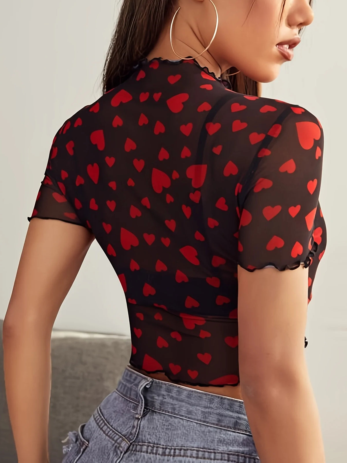 Heart-Shaped Mesh Top