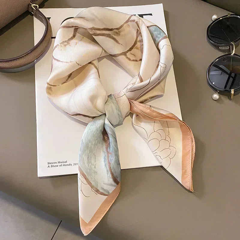 Luxury Print Silk Square Scarf