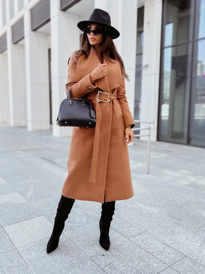 Belted Wool Blend Coat