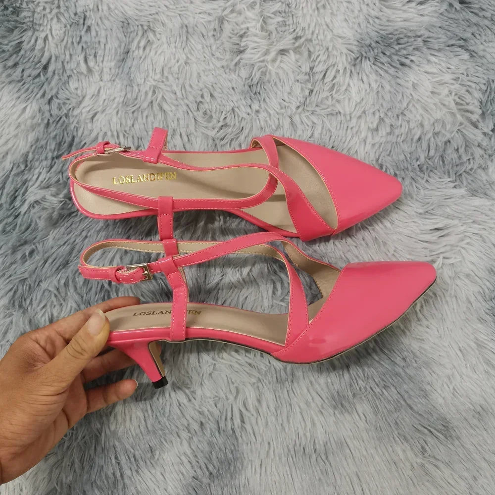 Faux Fur Ankle Strap Sandals