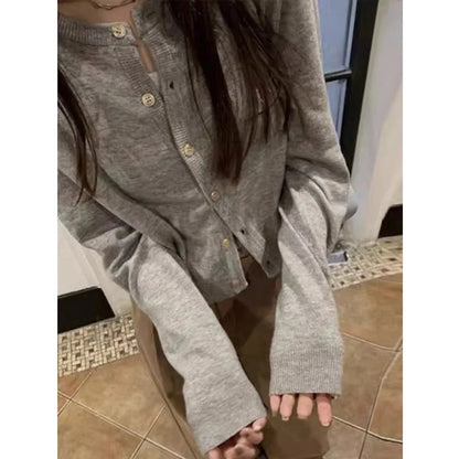 Solid Short Knit Cardigan
