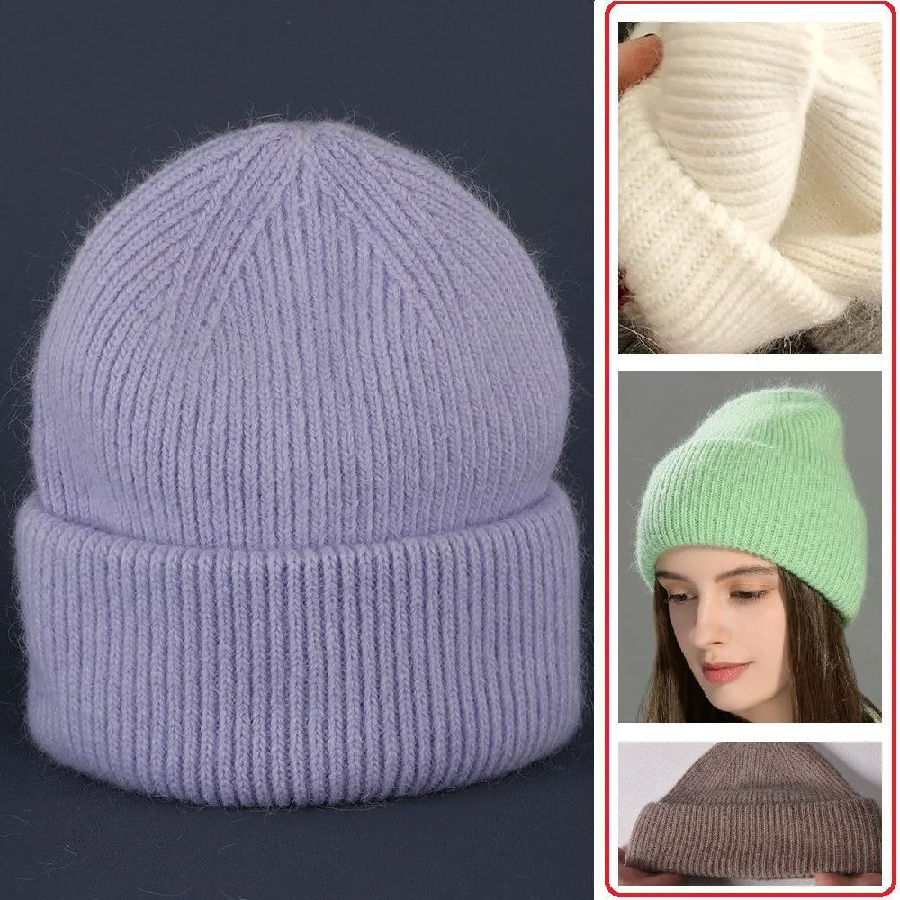 Wool Blend Hooded Scarf Beanie