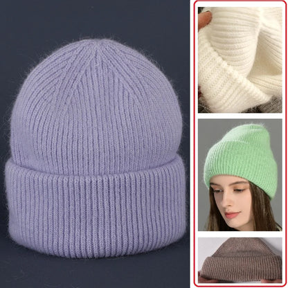 Wool Blend Hooded Scarf Beanie