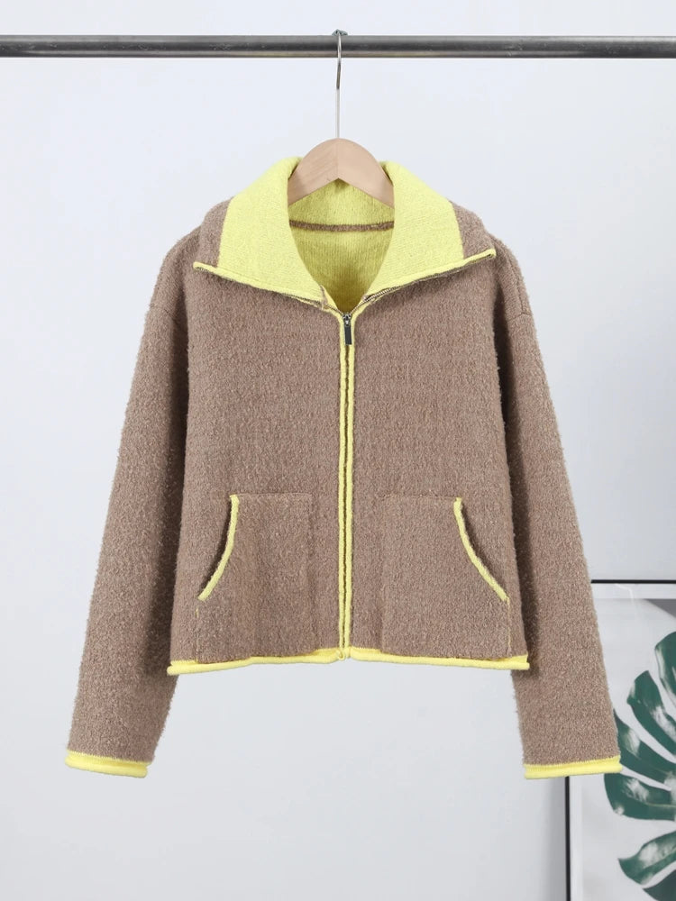 Patchwork Knit Jacket