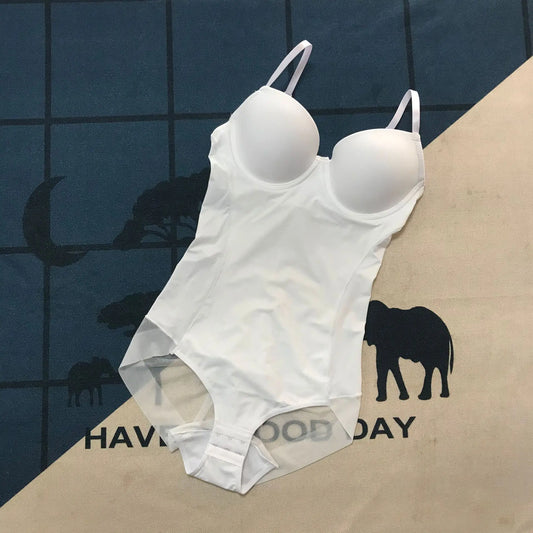Underwire White Bodysuit Shapewear