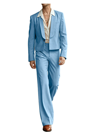 Cropped Blazer Flare Pants Tuxedo Set