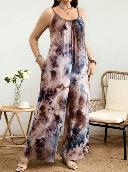 Printed Strap Vest Jumpsuit