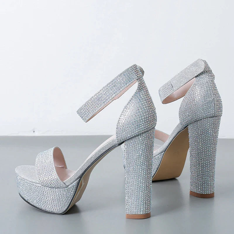 Rhinestone Platform Sandals