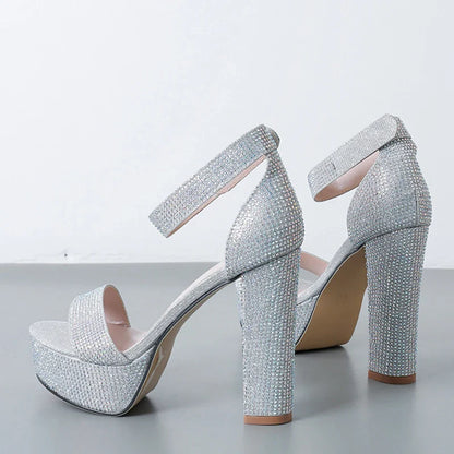 Rhinestone Platform Sandals