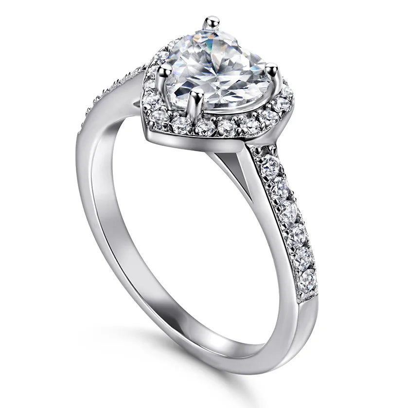 Pink Heart Moissanite Ring