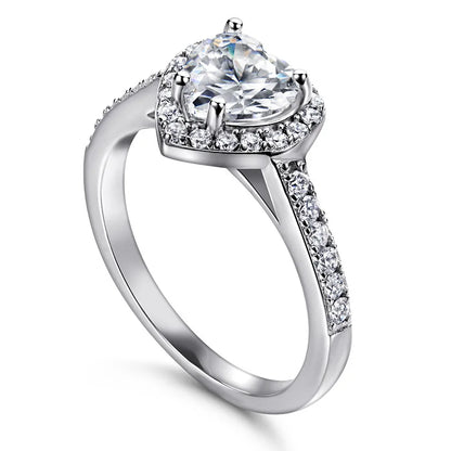 Pink Heart Moissanite Ring
