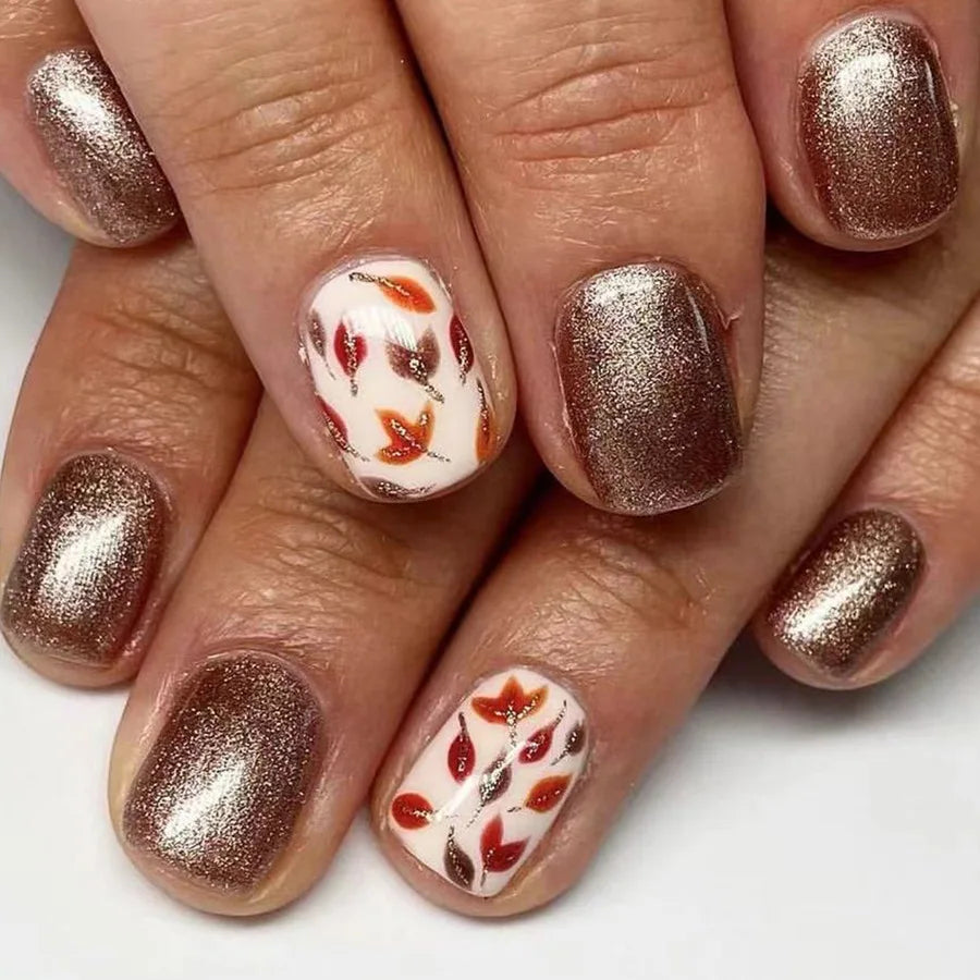 Pink Floral Press On Nails